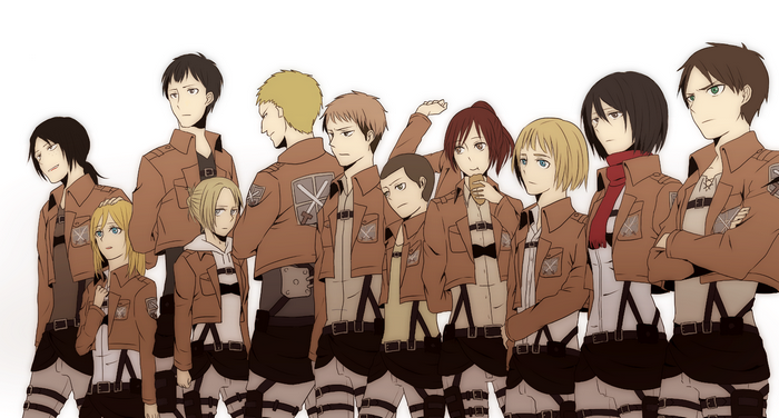Attack on Titan characters group portrait