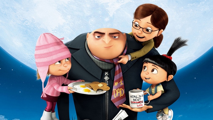 Gru and his daughters from Despicable Me