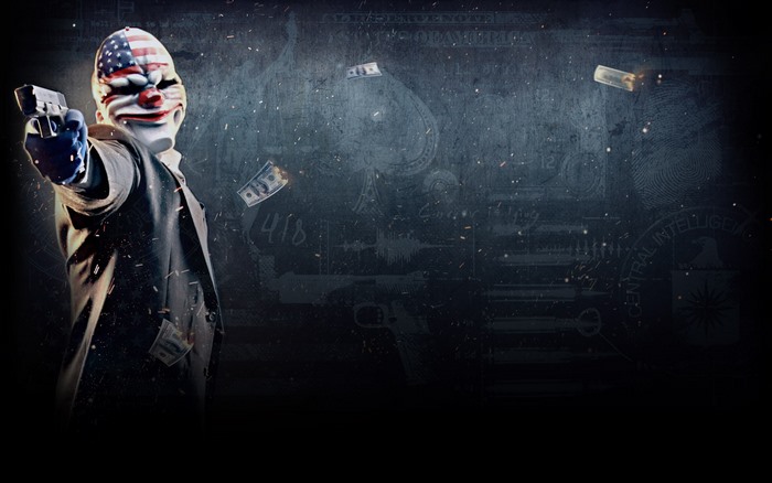 Dallas from Payday holding a gun