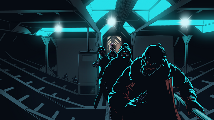 Dallas from Payday walking down a corridor