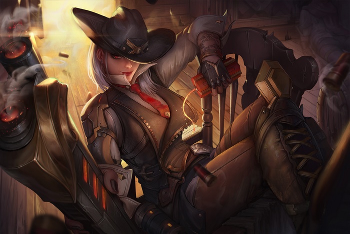 Ashe from Overwatch with dynamite