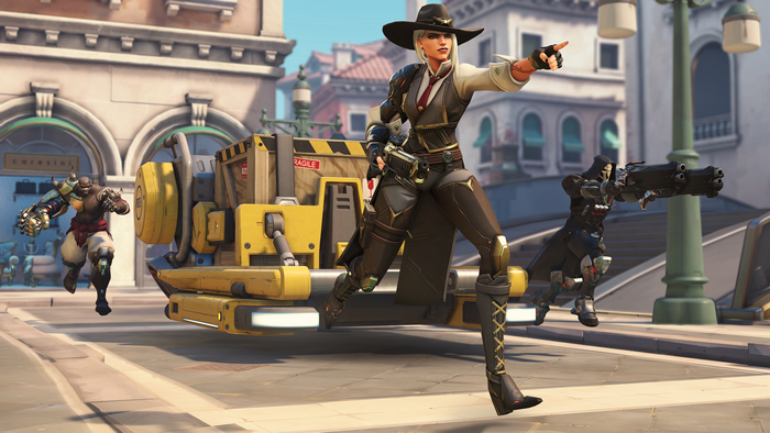 Ashe from Overwatch with Doomfist and Reaper