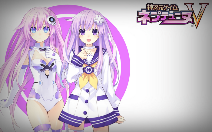 Nepgear and Purple Heart from Hyperdimension Neptunia V