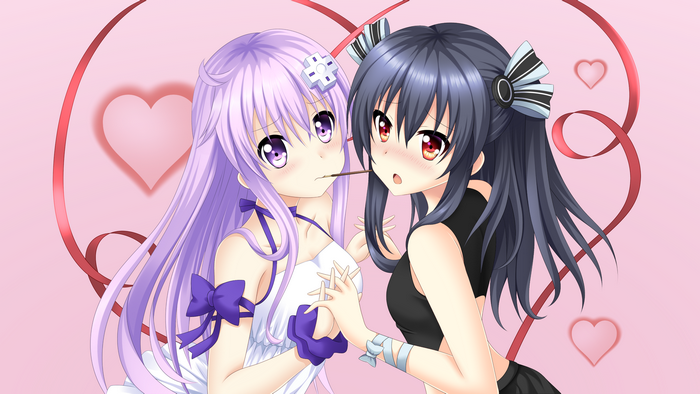 Nepgear and Uni from Hyperdimension Neptunia