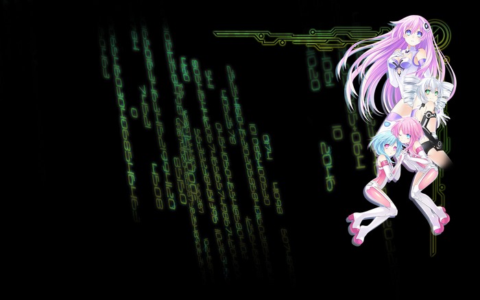 Four anime girls from Hyperdimension Neptunia