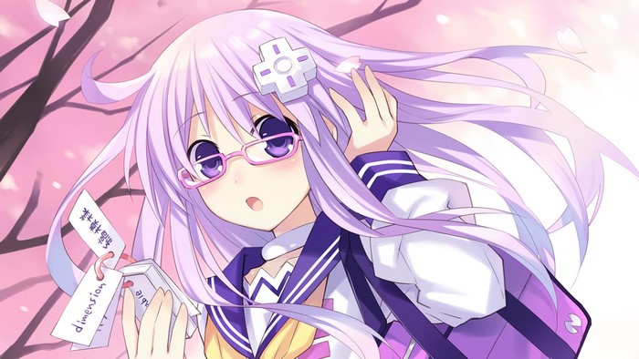 Nepgear from Hyperdimension Neptunia with glasses