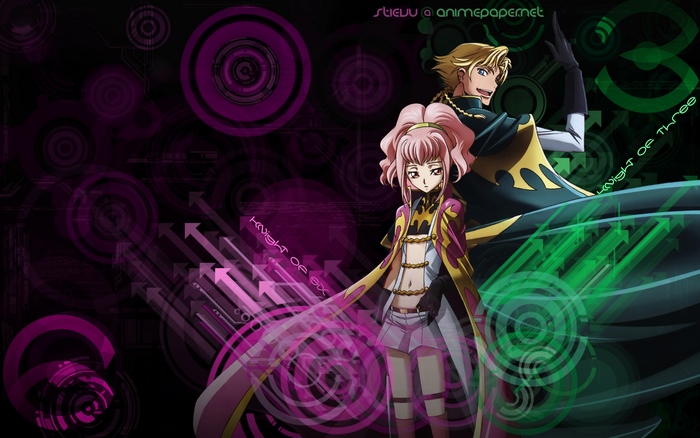Anya Alstreim and Knight of Three from Code Geass
