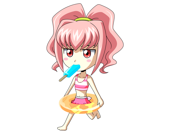 Anya Alstreim eating a popsicle