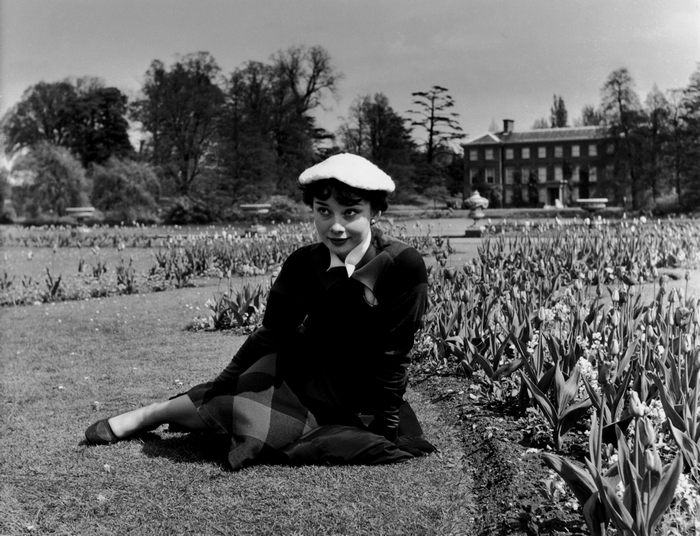 Audrey Hepburn in a garden