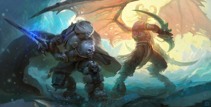 Arthas vs Illidan Stormrage from World of Warcraft