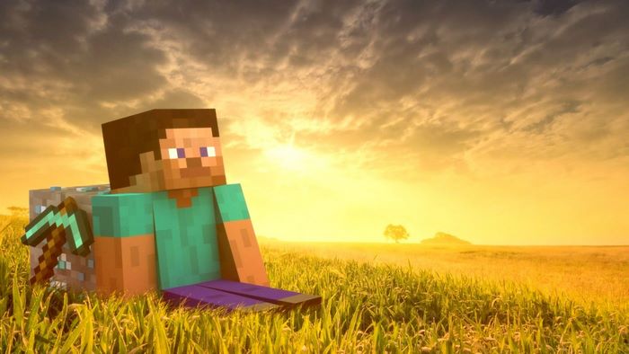 Minecraft Steve Relaxing in a Sunny Field