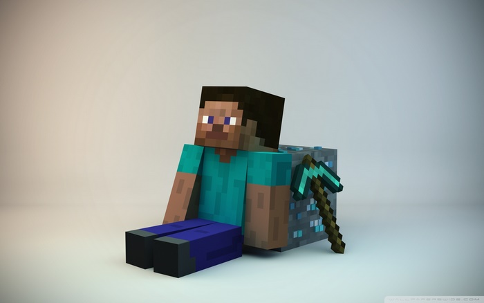 Steve from Minecraft with Diamond Pickaxe