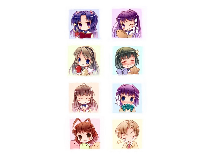 Chibi characters from Clannad