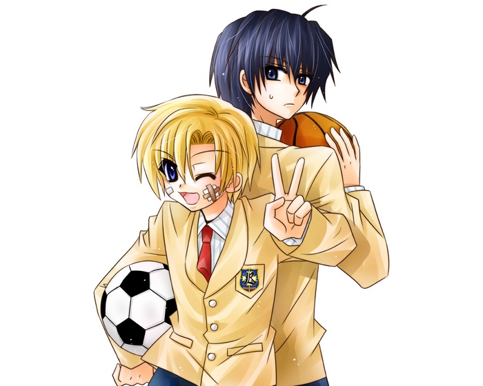 Youhei Sunohara with soccer ball and basketball