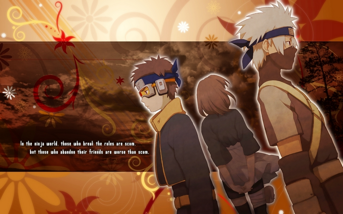 Kakashi, Obito, and Rin from Naruto