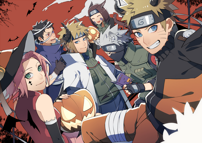 Naruto characters in Halloween costumes