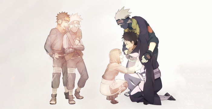 Obito, Kakashi, and Rin from Naruto