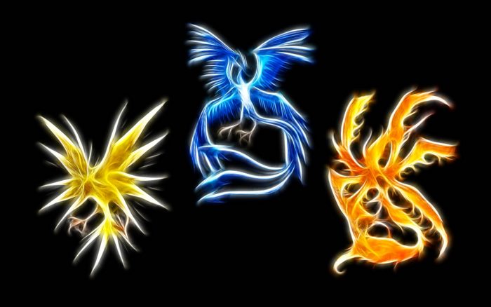 Articuno, Zapdos, and Moltres from Pokemon