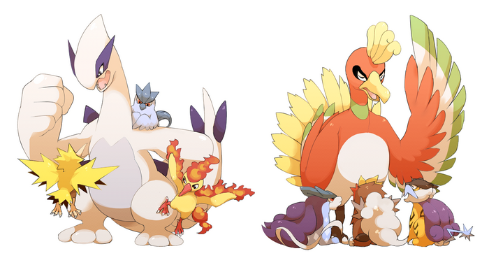 Pokemon Lugia, Zapdos, Moltres, Ho-Oh, Suicune, Entei, Raikou