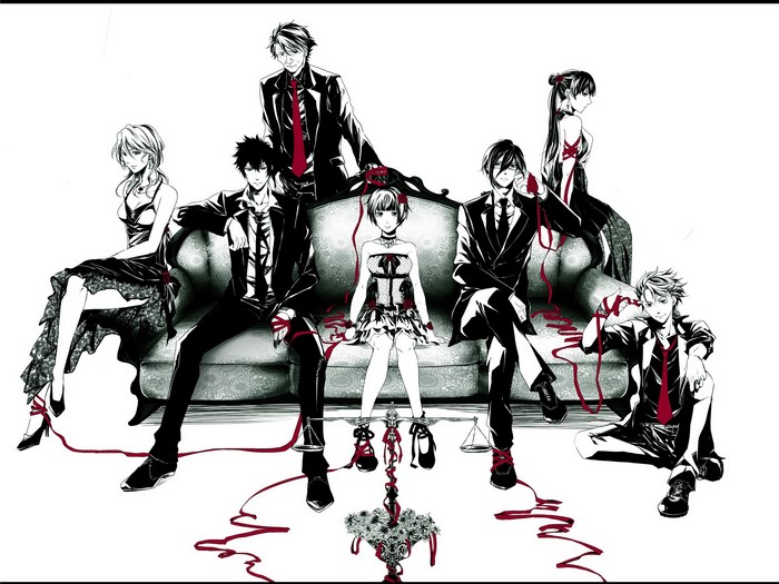 Psycho-Pass characters with red strings