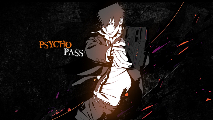 Shinya Kogami from Psycho-Pass holding a Dominator