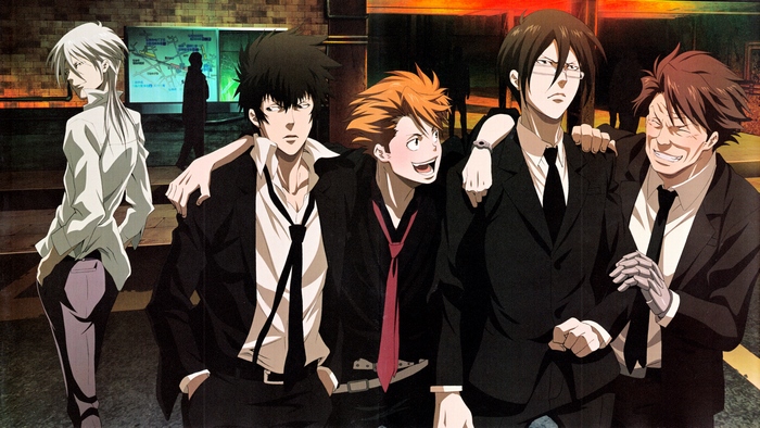 Psycho-Pass characters in suits