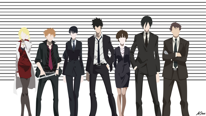 Psycho-Pass characters in a lineup