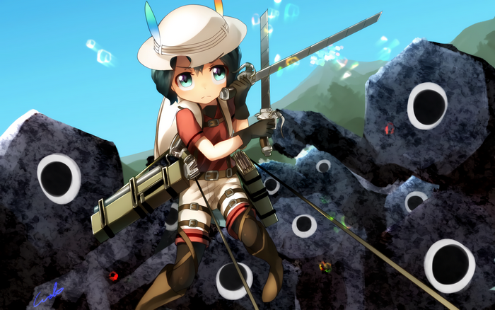 Kaban from Kemono Friends with swords