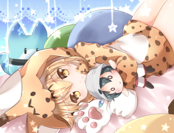 Kaban from Kemono Friends with plush toys