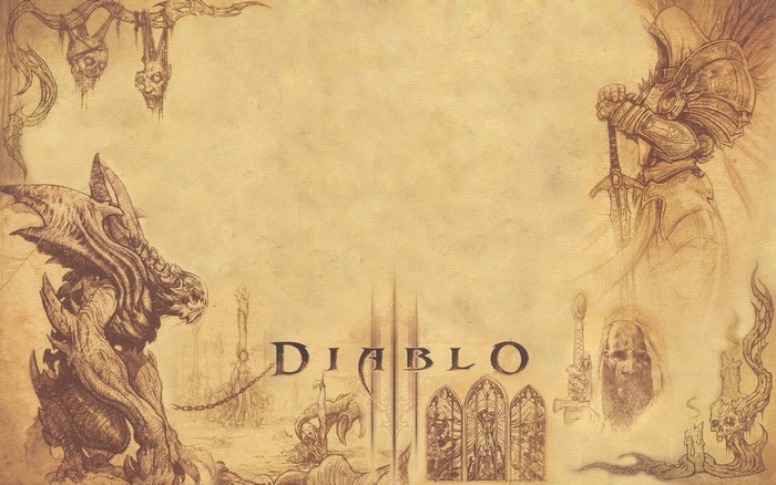 Diablo 3 concept art with Tyrael and demon
