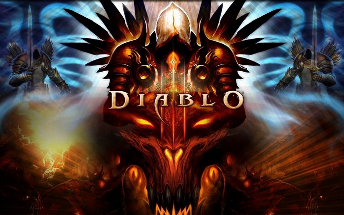 Diablo with Tyrael and demons