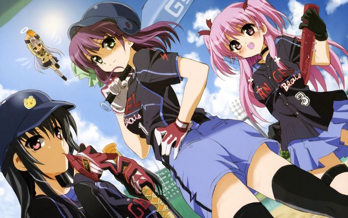 Eri Shiina and friends playing baseball