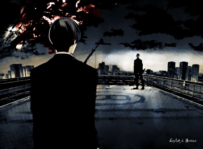Shuu Tsukiyama on a rooftop with a city skyline