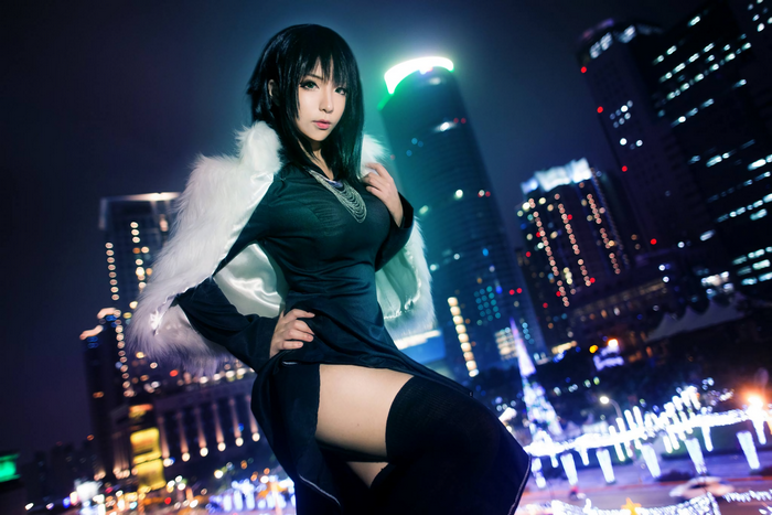 Fubuki from One-Punch Man posing at night