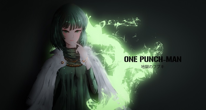 Fubuki from One-Punch Man with green energy