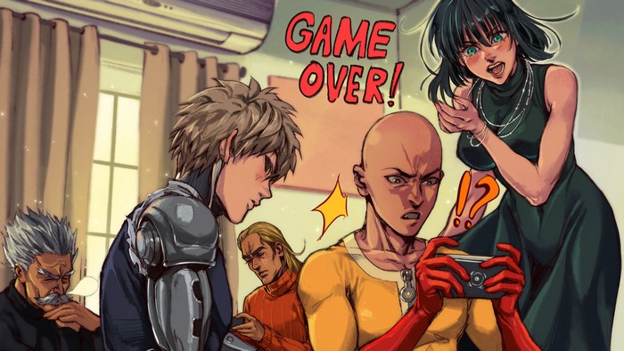 Fubuki and friends playing a video game