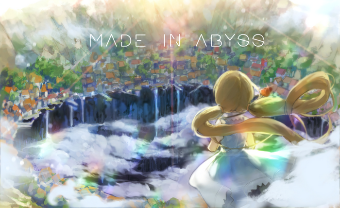Riko from Made in Abyss overlooking a city
