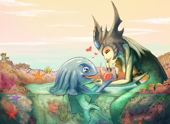Nami from League of Legends with a sea creature