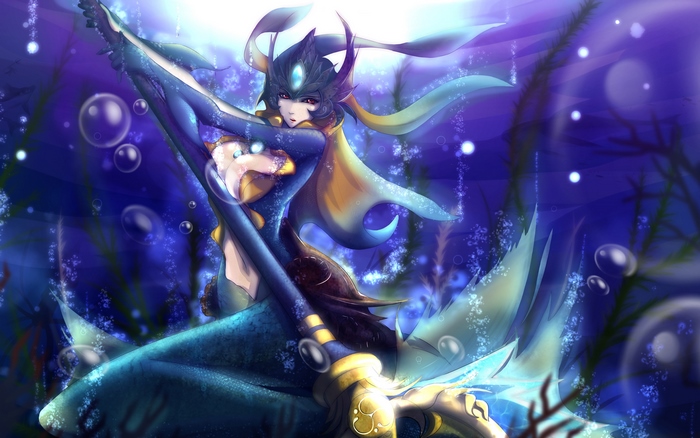 Nami from League of Legends underwater