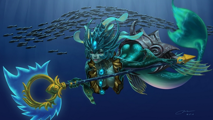 Nami from League of Legends underwater