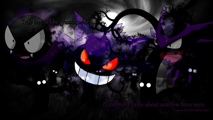 Gastly, Haunter, and Gengar from Pokemon