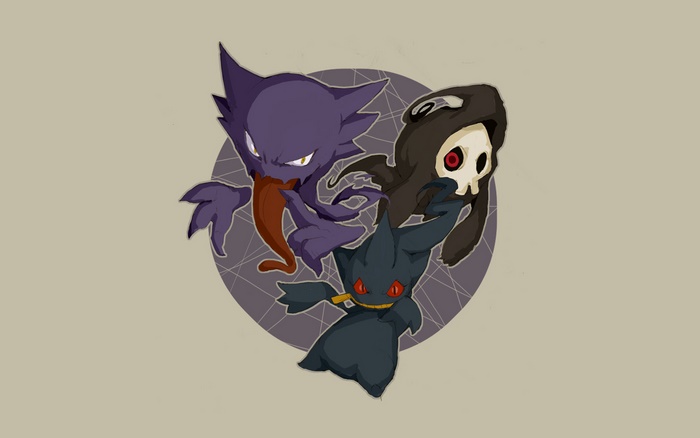 Haunter, Banette, and Duskull from Pokemon