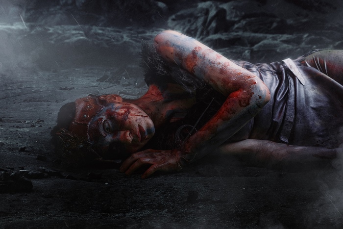 Senua Lying On Ground Covered in Blood