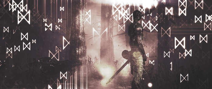Senua from Hellblade in a mystical forest