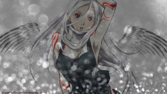 Shiro from Deadman Wonderland with wings