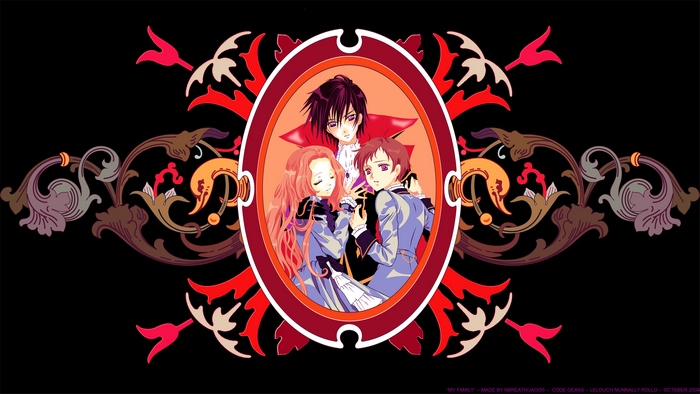 Rolo Lamperouge and two other characters from Code Geass