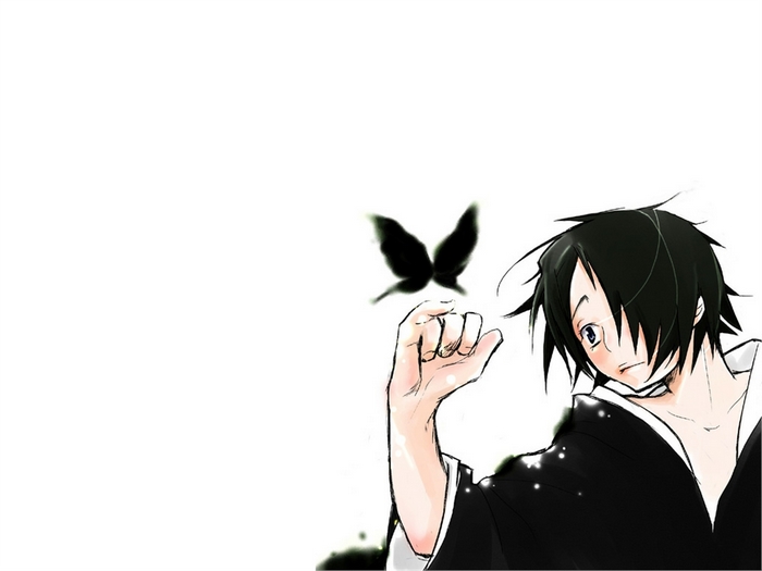 Hanataro Yamada from Bleach with a butterfly