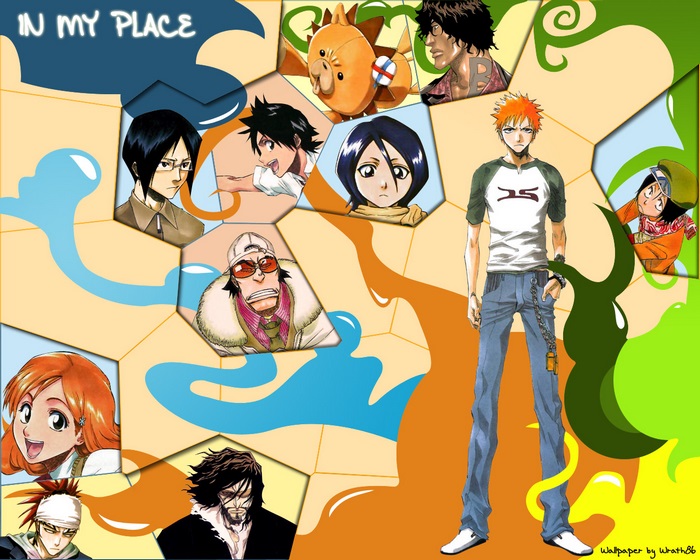 Bleach characters in a collage