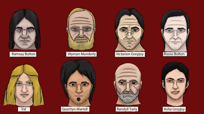 Portraits of Game of Thrones characters