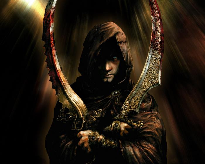 Prince of Persia character with curved swords